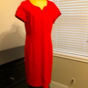 Red knee length Talbots dress
